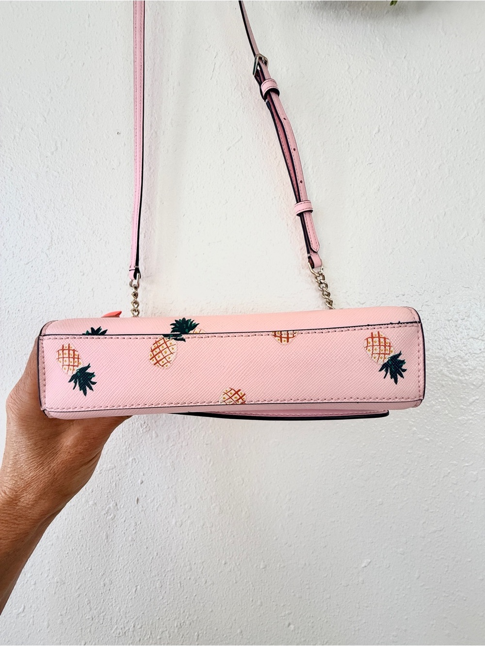Kate Spade New York Staci Pineapple Crossbody Bag Pink Saffiano Leather - Picture 5 of 10